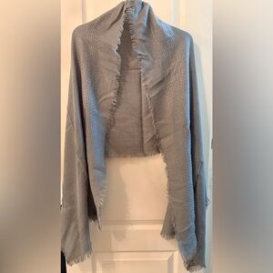 Soft Fringed Knit Scarf in Gray, 76 inches